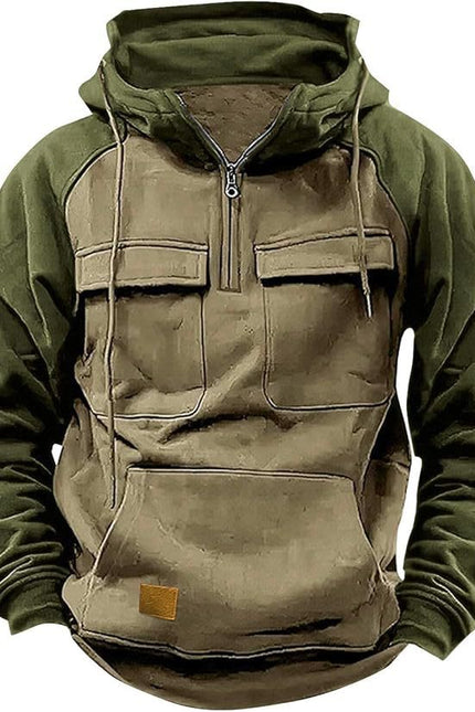 Men’s Retro Cargo Hoodie – Warmth with Character