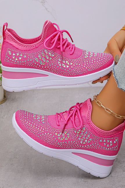Rhinestone Wedge Sneakers – Sparkle Comfort in Every Step