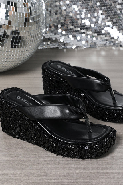 Skinnende flip-flops-sandaler
