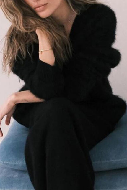 Løs cardigan med V-hals og knapper