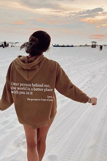 Kjære person bak meg Unisex trendy hettegensere