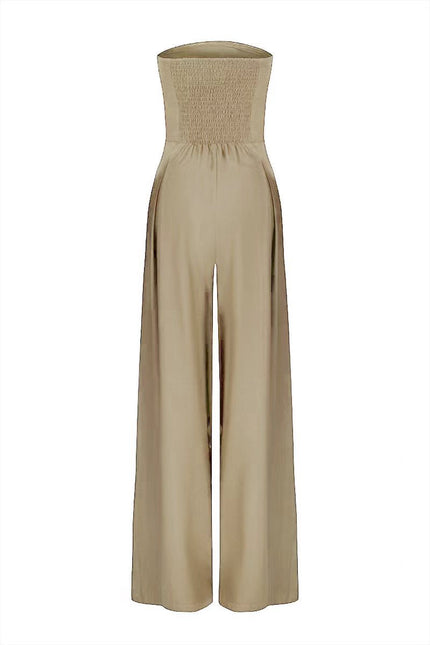 Løs ryggløs jumpsuit med tube-topp