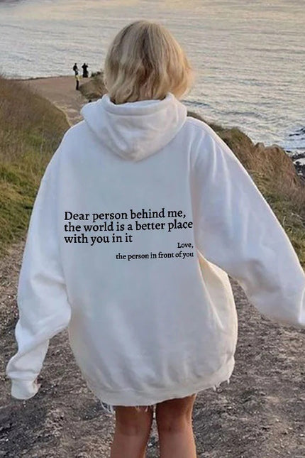 Kjære person bak meg Unisex trendy hettegensere