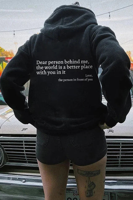 Kjære person bak meg Unisex trendy hettegensere