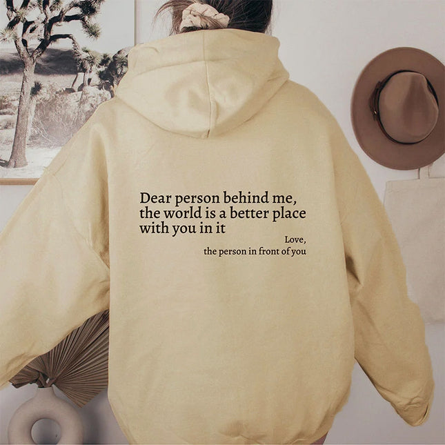 Kjære person bak meg Unisex trendy hettegensere