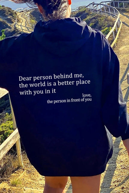 Kjære person bak meg Unisex trendy hettegensere