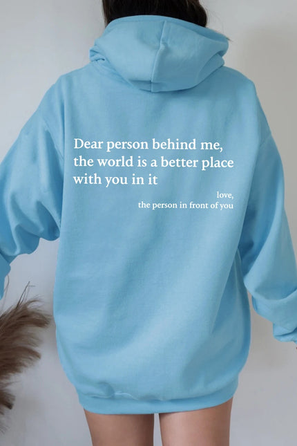 Kjære person bak meg Unisex trendy hettegensere