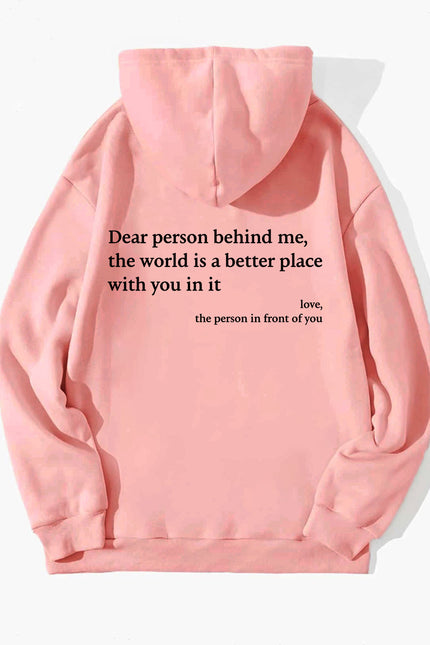 Kjære person bak meg Unisex trendy hettegensere