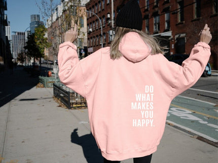 Gjør det som gjør deg glad-hettegenser